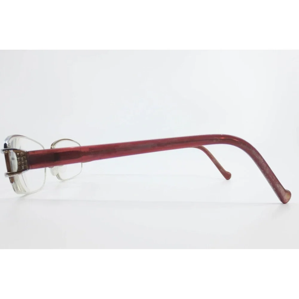 Candie's CL 731 Eyeglasses Bronze Burgundy Semi-Rimless Rectangular Frames 53-17